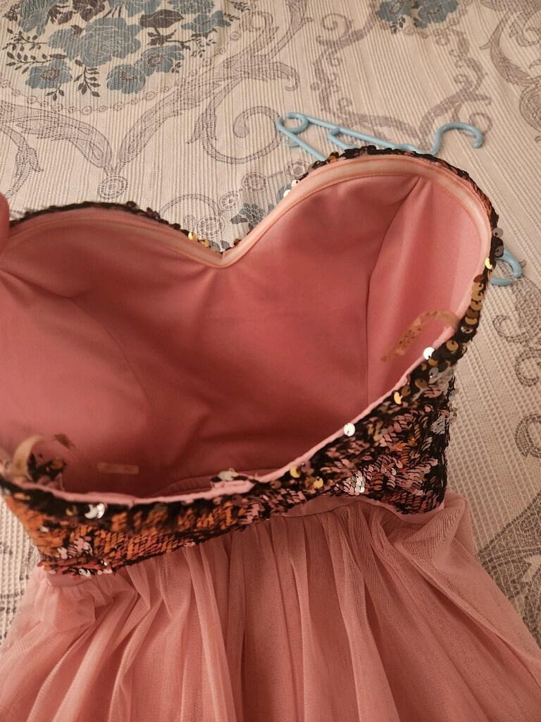 payetli pudra elbise - 4