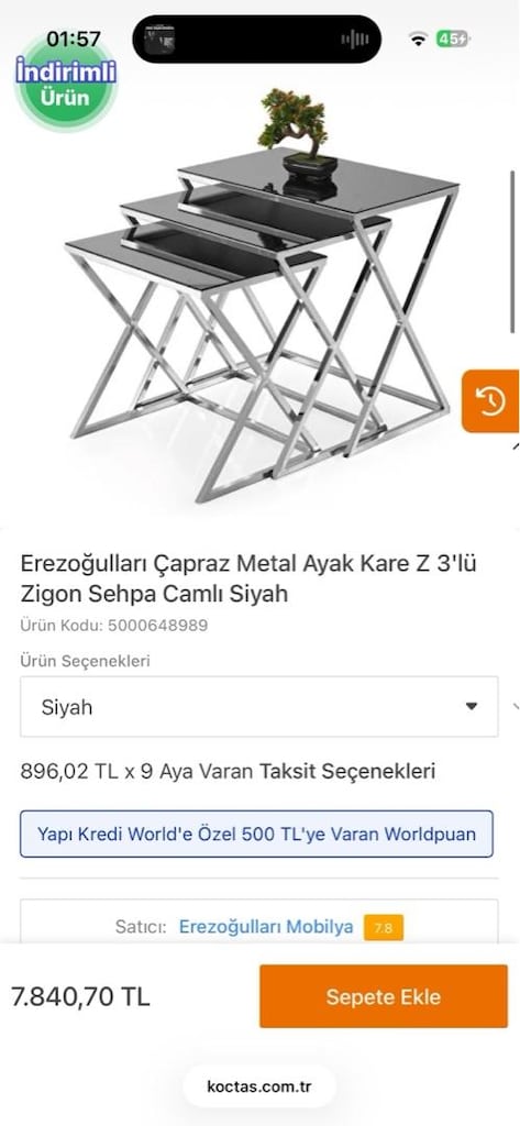 İmalattan Halka: Lüks Üçgen Çay Sh Zigon Sehpa Takımı - En Uygun Fiyat - 4