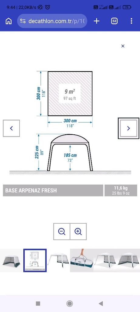 Arpenaz base fresh çadır gölgelik - 3