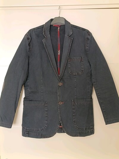 Düğmeli Denim Erkek Ceket