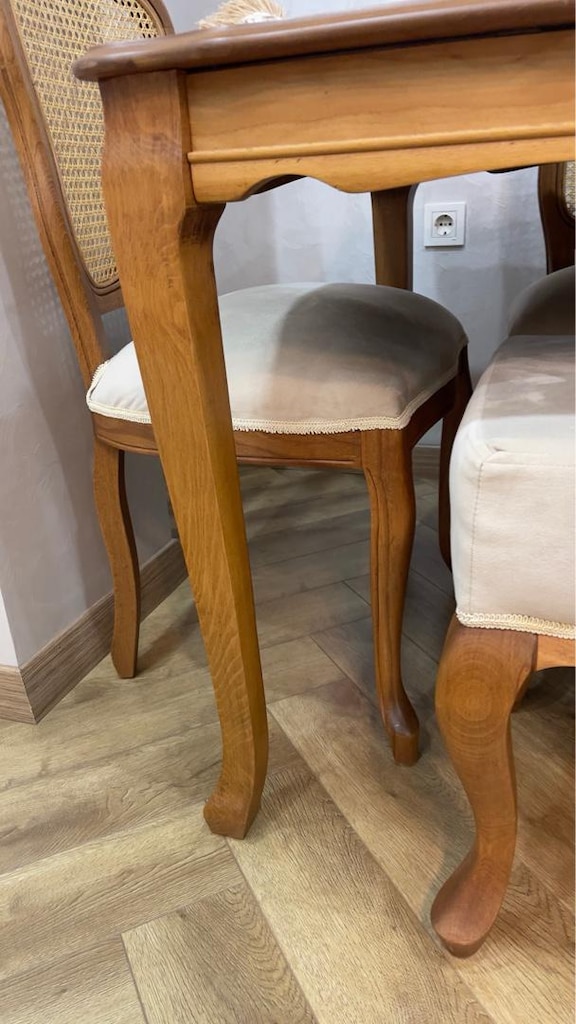 yemek masası + 6 sandalye + 1 bench, ceviz renk, ahşap, açılabilir - 2