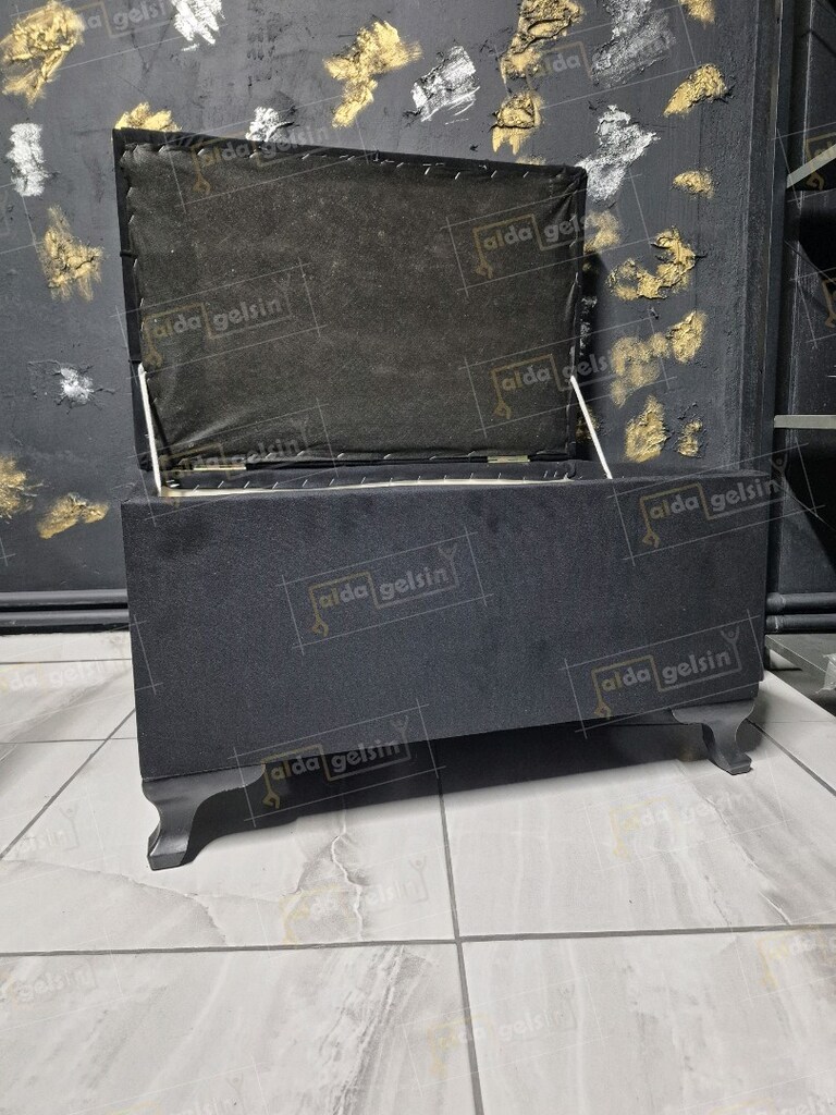 Dekoratif Çizgi Kapitoneli Sandıklı Puf - 8