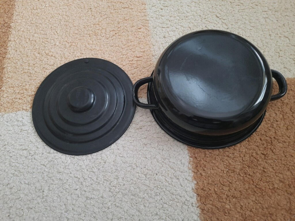 TESLİM YERİ:AKÇAY SIFIR GİBİ EMAYE BİBER KÖZLEME TENCERESİ ÇAP:24 CM - 5