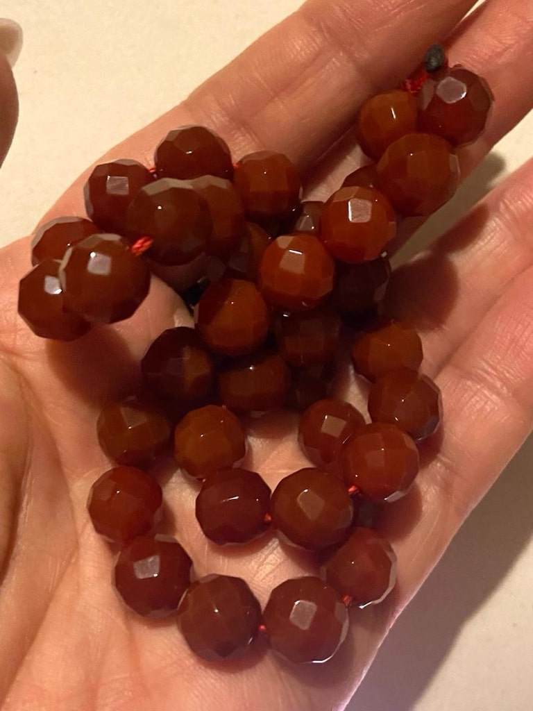 Vintage AKİK Doğal Taş Kolye - 16
