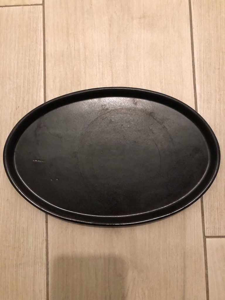 Siyah Oval Seramik Bonsai Saksı Altlığı - 3