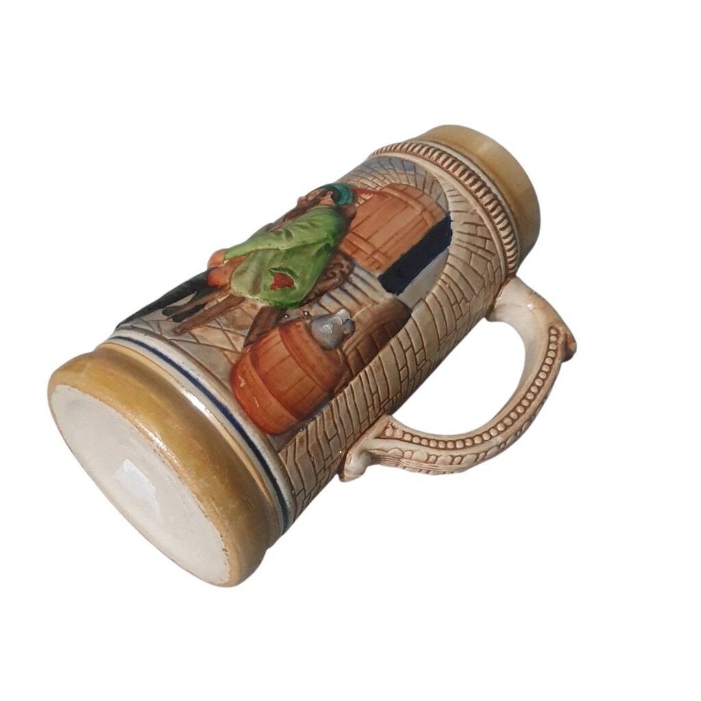 Vintage Alman Gofre Kabartmalı seramik tankart - 6