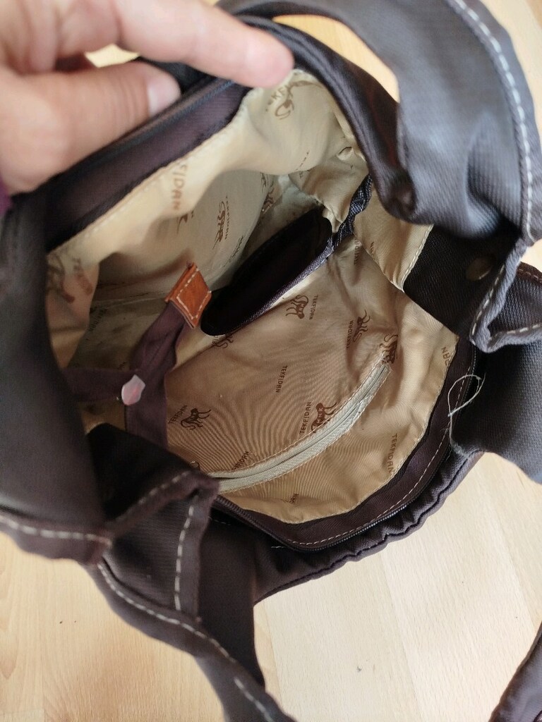 Sıfır çok şık cüzdanlı fermuarlı cepli kumaş çanta boy 34 eni 38 cm - 7