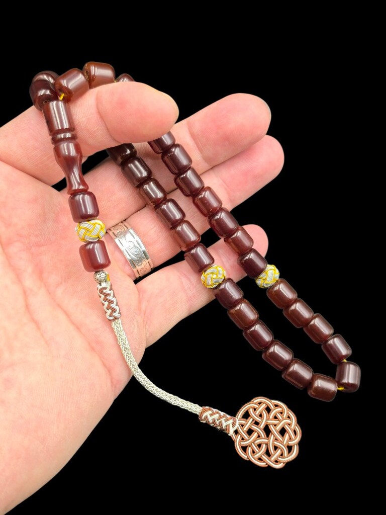 ÖZEL KAZAZ PÜSKÜL DİZAYN ATEŞ KEHRİBAR 8*12 MM KATALİN