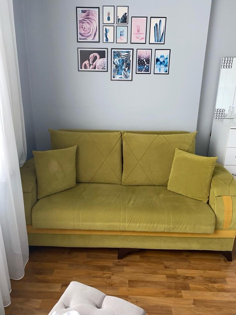 Yeşil Renk petek Kadife Sandıklı Çekyat - 14