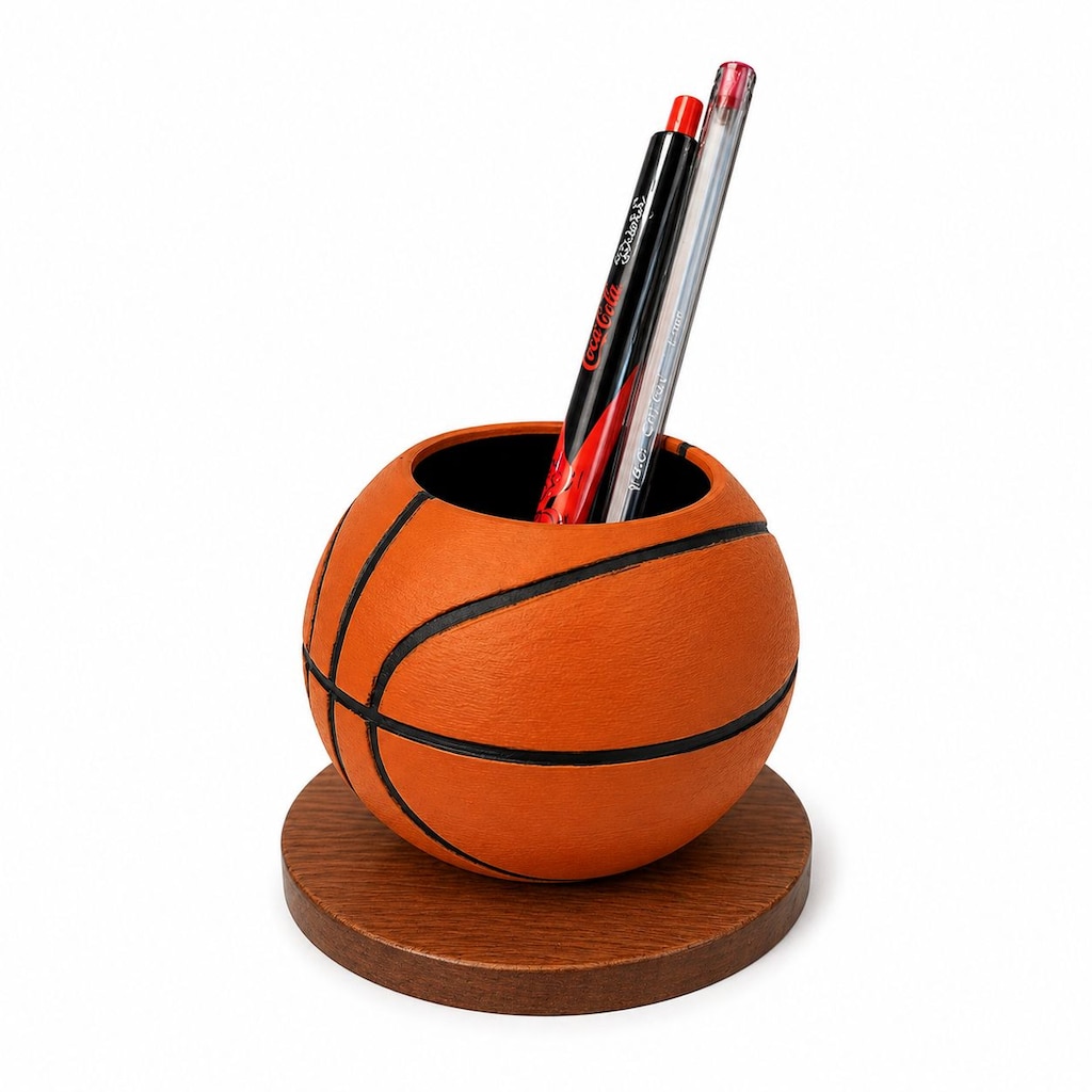 Yapı3D Basketbol Topu Tasarım Kalemlik 10 cm Standlı - 3