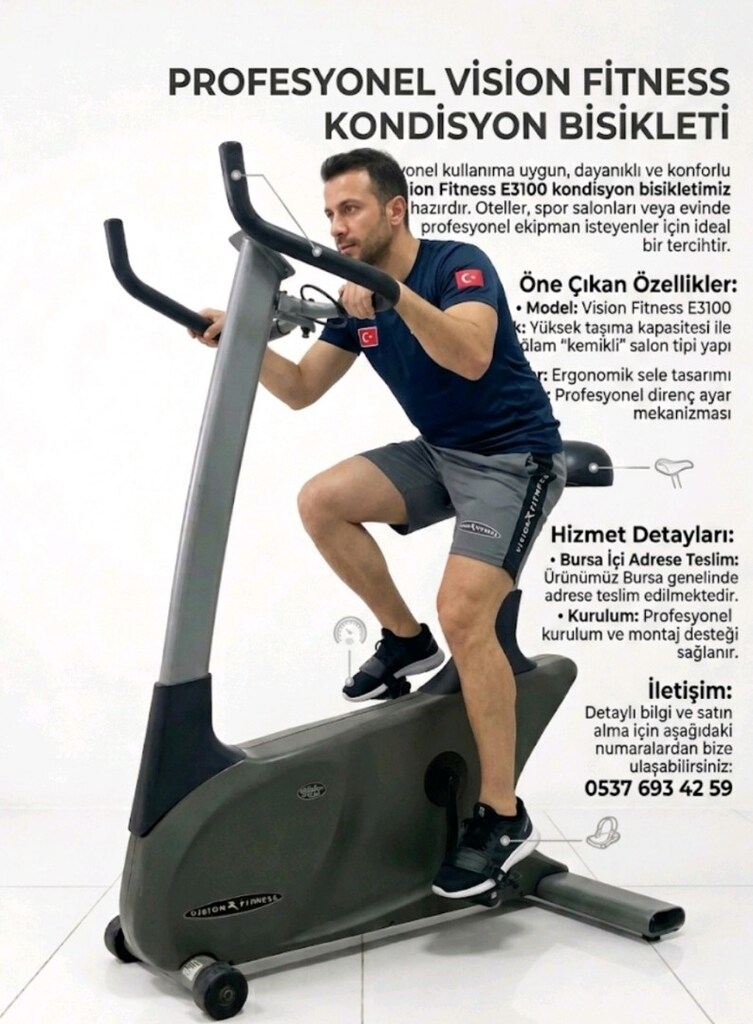 PROFESYONEL VİSİON FİTNESS KONDİSYON BİSİKLETİ ADRESE TESLİM - 6