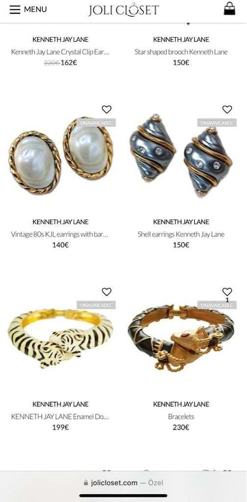 Amerikan “ KENNETH LANE “ Vintage Altın Kaplama Klipsli Küpe 60-70’ler - 13
