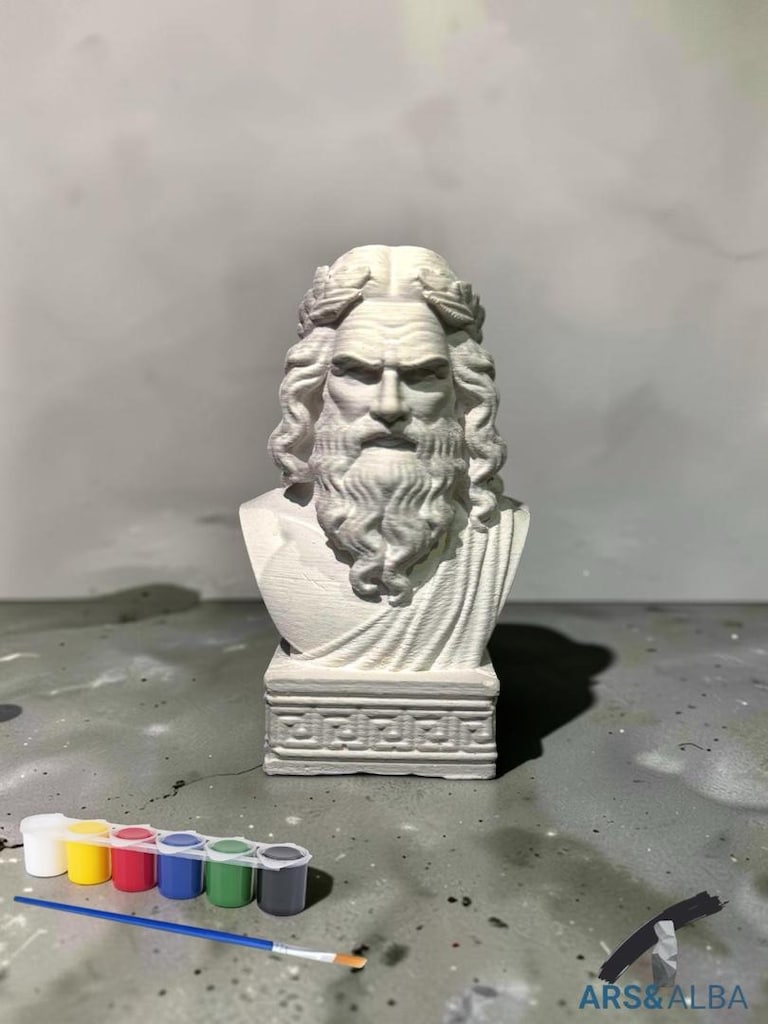 Zeus Büstü Hobi Boyama Seti | 6 Renk Boya ve Fırça D - 2