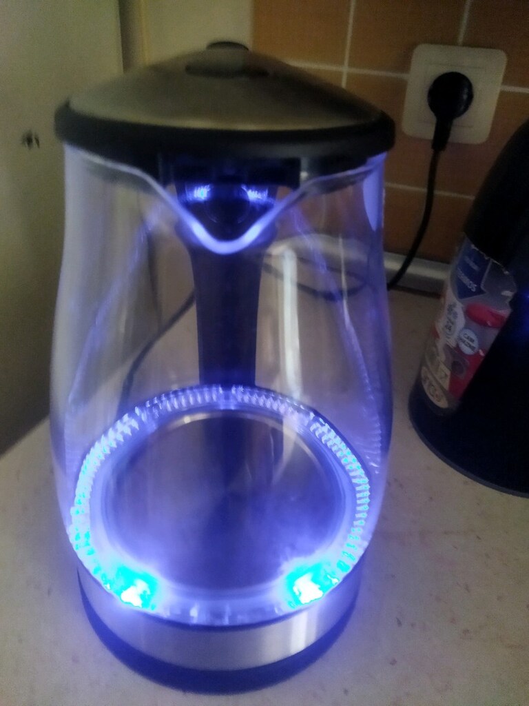 mavi ışıklı Cam kettle sim tech - 2