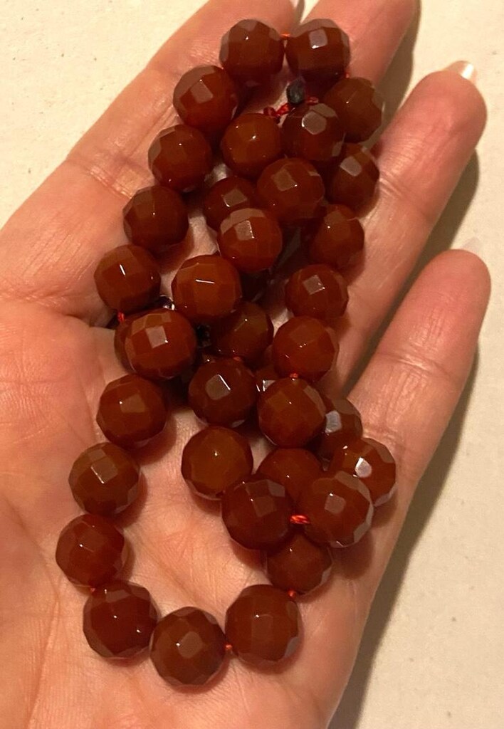 Vintage AKİK Doğal Taş Kolye - 33