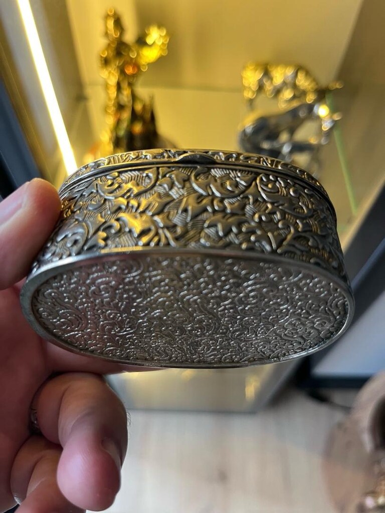 vintage gümüş kaplama takı kutusu - 5