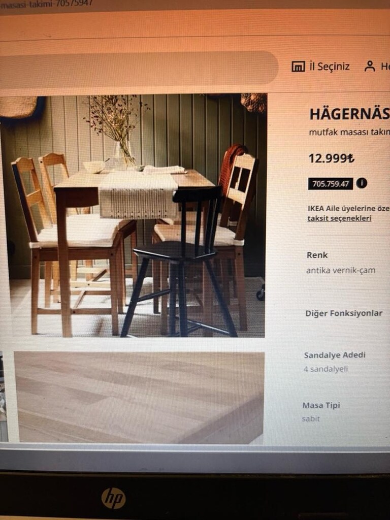 ikea hegernas çam masa takımı - 2