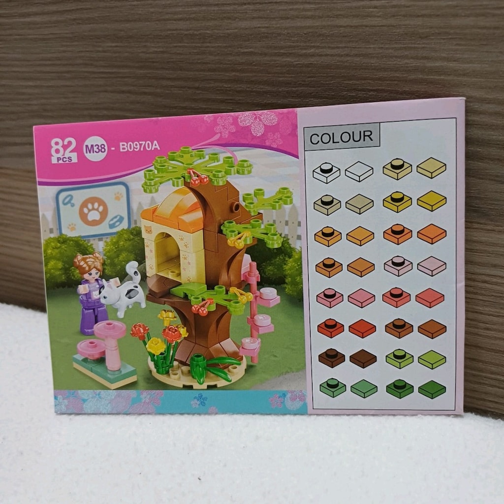 Kılavuzlu & Minifigürlü Kedi Yuvalı Ağaç Ev Yapı Blokları Seti - 10