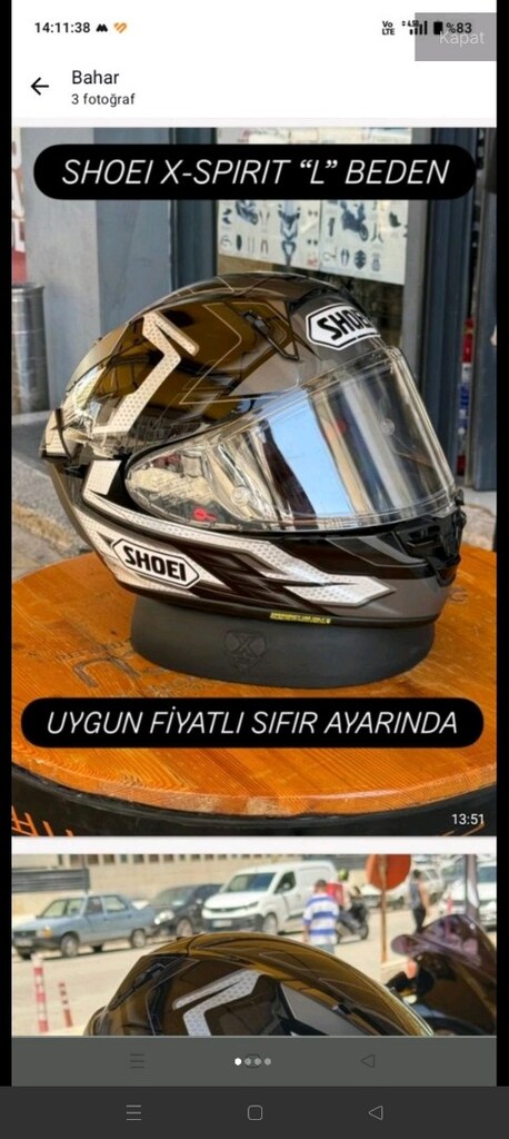Motorcu kaskı L bedeb shoei marka - 4