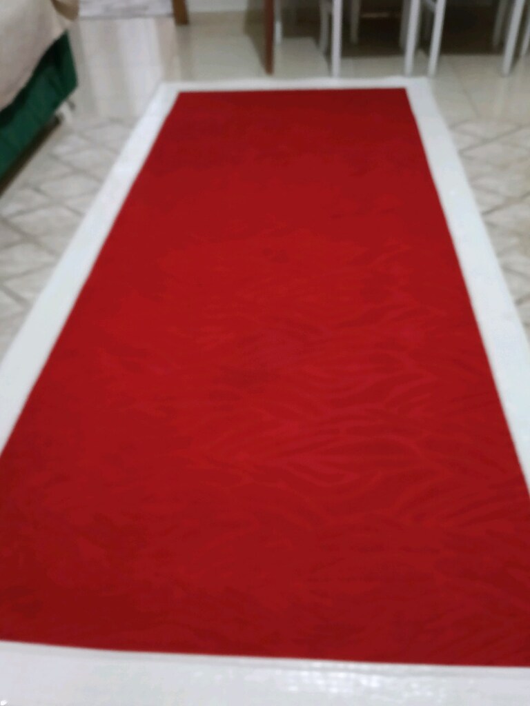 kırmızı kenarları derı altı süet görünümlü yoluk halı - 3