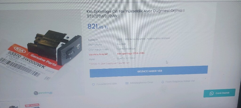 KIA HYUNDAI 32802A-1210 FAR YUKSEKLIK AYARI - 11