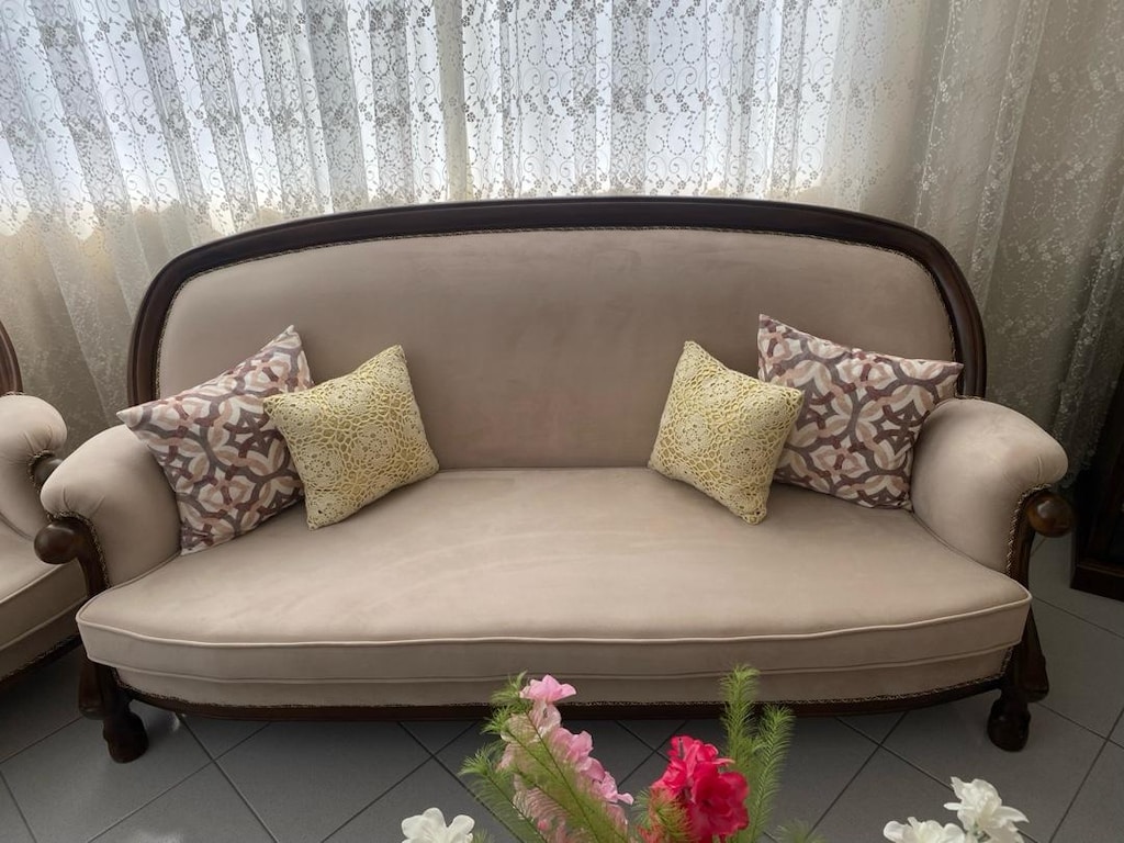 Masif Gürgen Vintage Salon Takımı 3+1+1+1+1 + TV Ünitesi | Çok Temiz - 2
