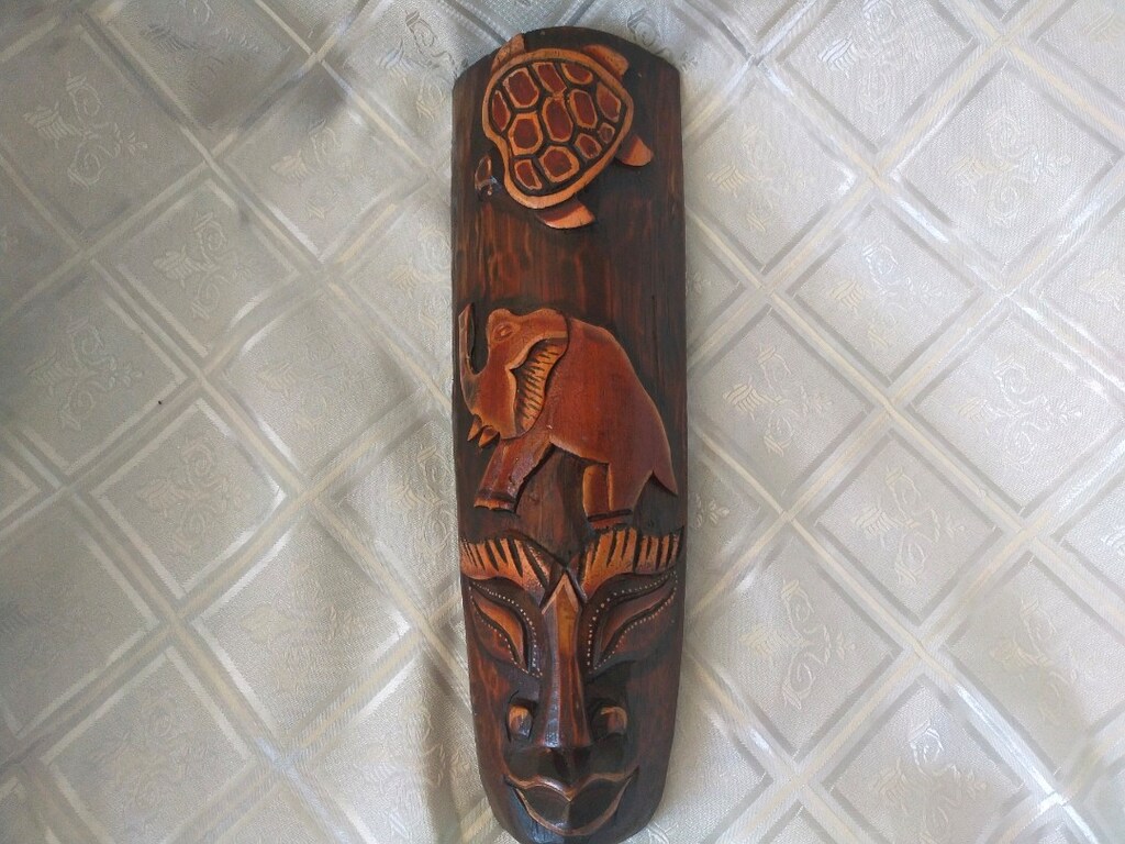 Ahşap Oyma Afrika Maskı - 2