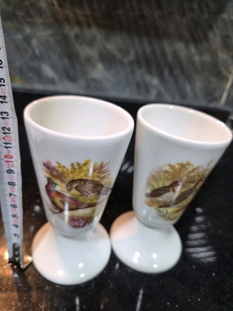 fransız limoges dönem mazgaran ayaklı kupa - 3