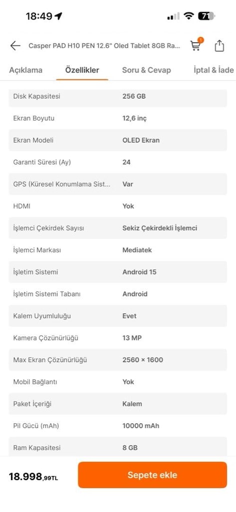 CASPER PAD H10 12.6 oled tablet - 3