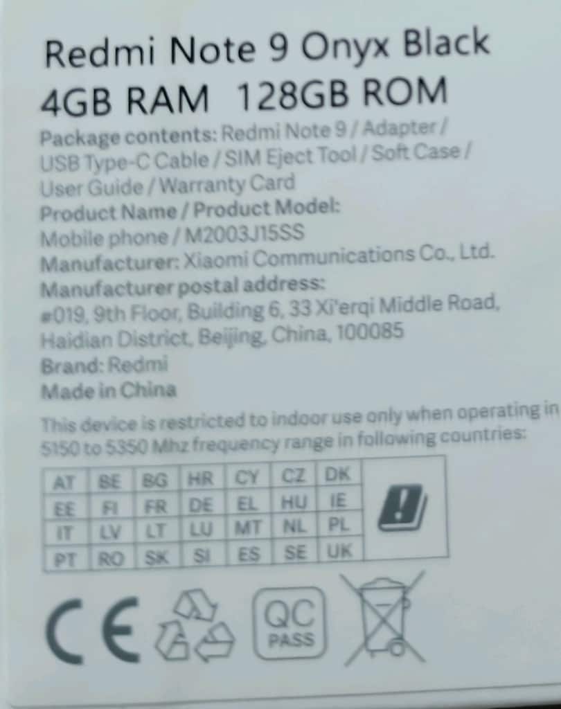 Redmi note 9 - 5
