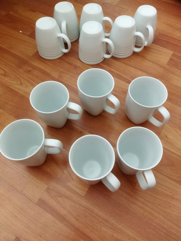 ıkea 6 lı porselen kupa seti 350 ml - 6