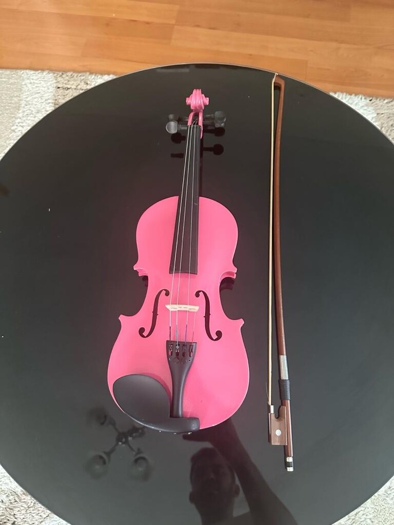 pembe keman seti 1/2 tam boy kutulu ve yaylı - 4