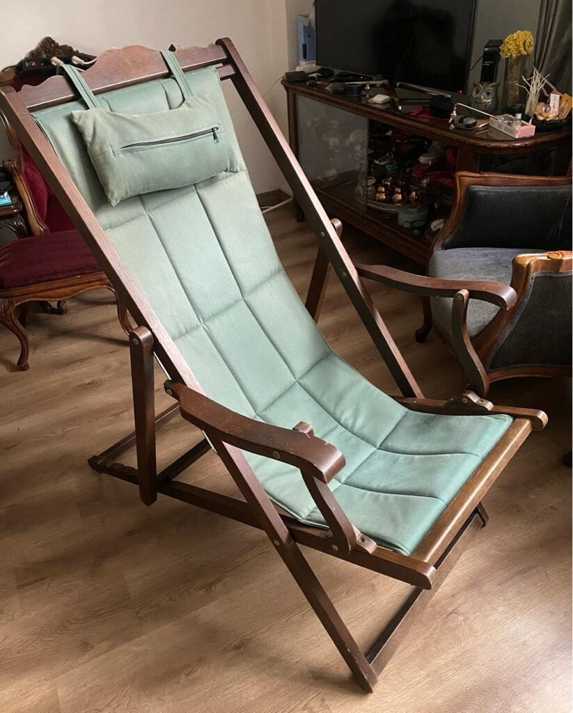 Vintage ahşap şezlong (2 adet) - 4