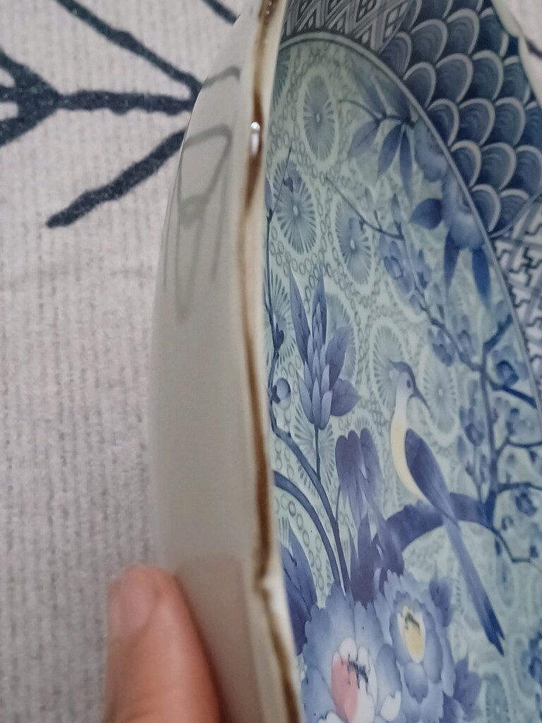 Koleksiyonluk Mavi Beyaz (Blue Blanc) İmzalı Japon Duvar Tabağı - 11