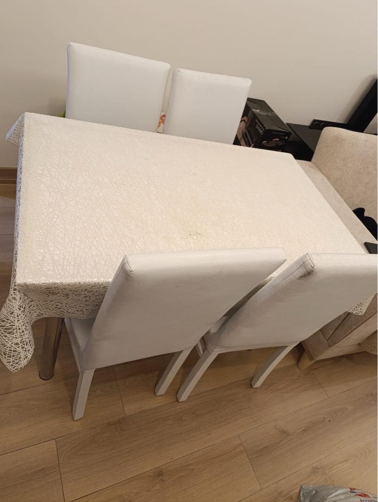 Beyaz Yemek Masası ve 4 adet sandalye - 2