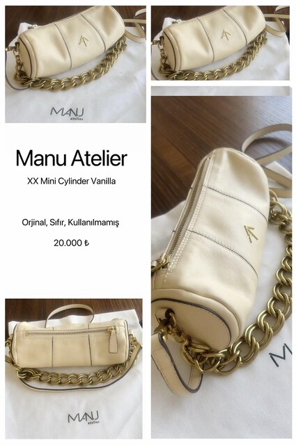 Manu Atelier XX Mini Cylinder Vanilla Çanta