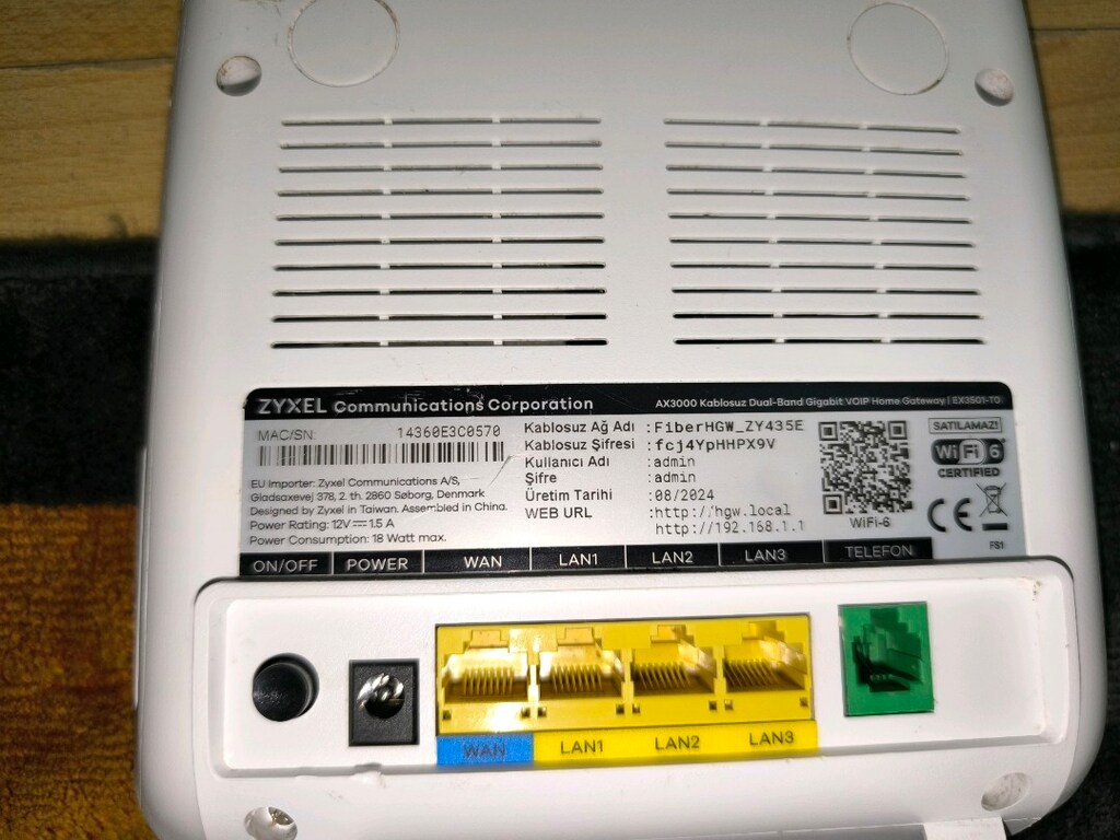 ZYXEL EX3501-TO AX3000 GİGABİT Wİ-Fİ 6 FİBER MODEM - 2