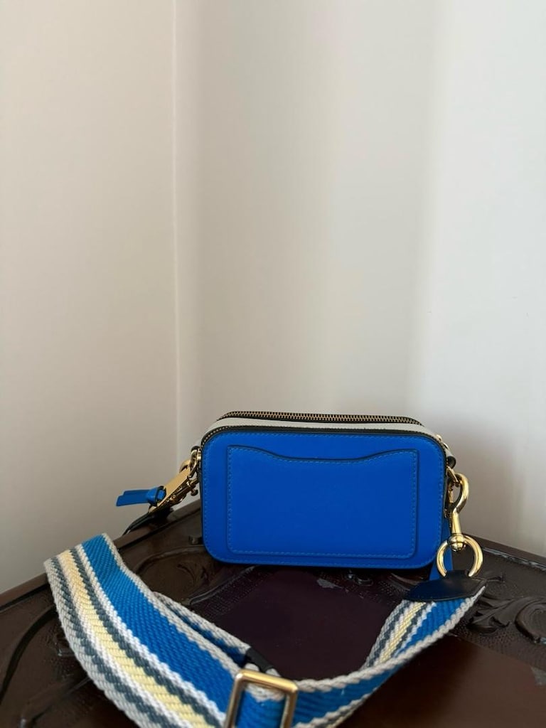 Marc Jacobs Mavi Deri Omuz Çantası - 5