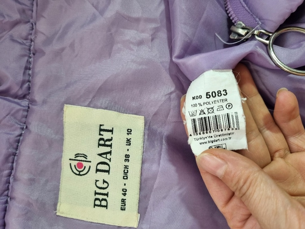 Lila Renkli Kapşonlu Mont - 11