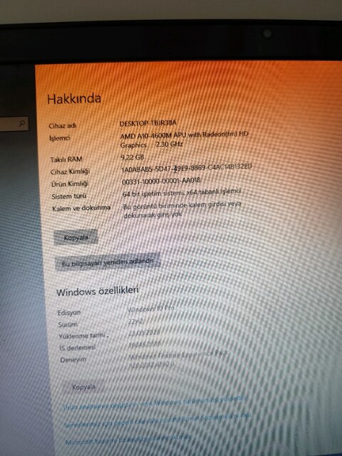 tertemiz HP laptop