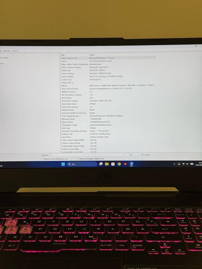 ASUS TUF GAMING LAPTOP DOPDOLU EKSTRA - 6