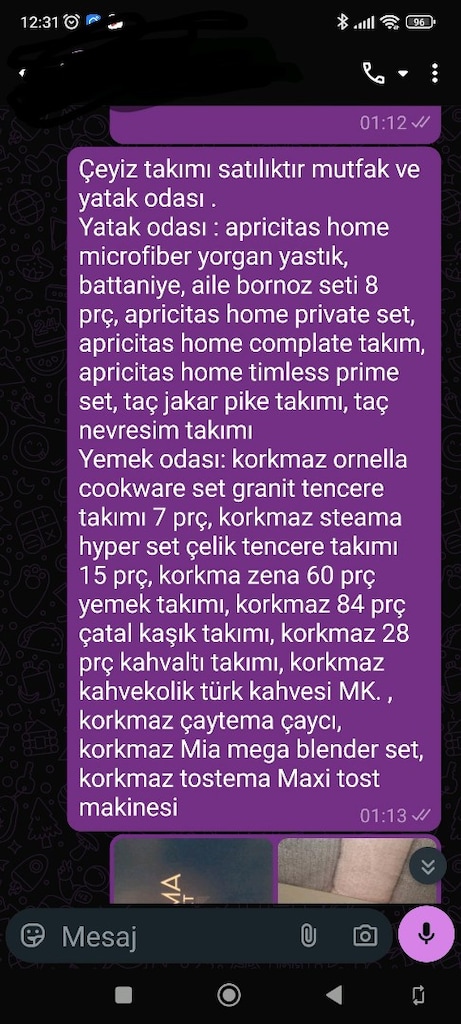 Yatak ve Yemek Odası Çeyiz Takımı Tek Tek ve Toplu Satılabilir - 4