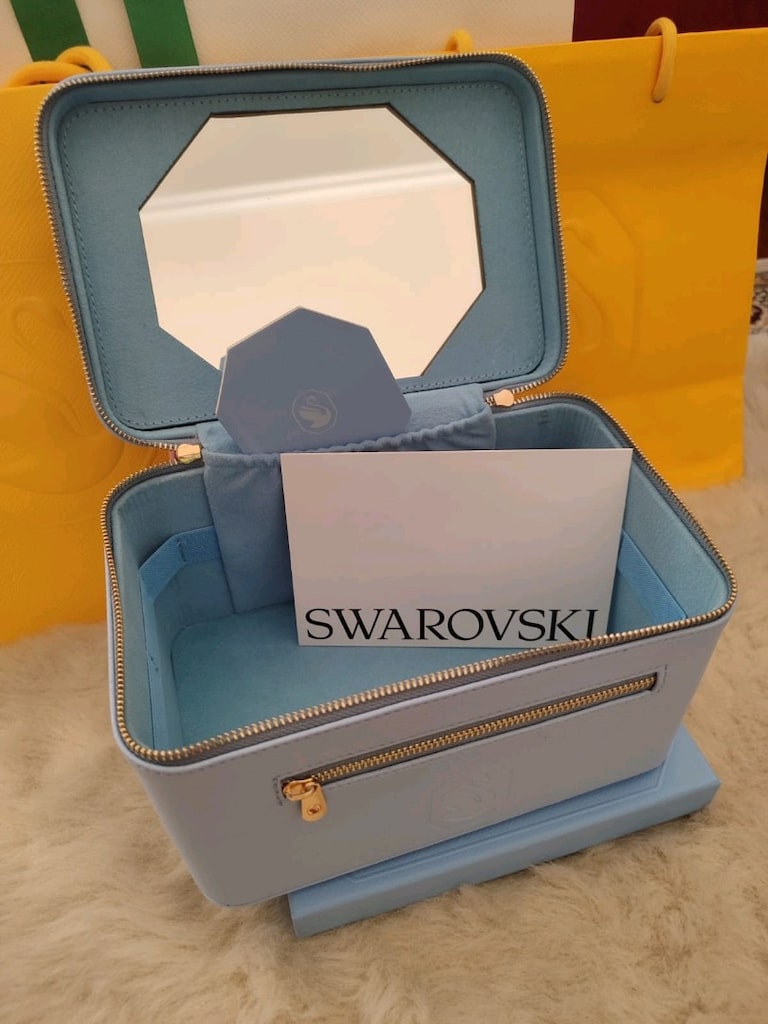 Swarovski Mavi Makyaj Çantası - 5