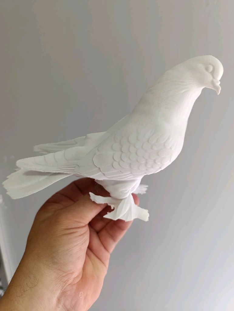 Sütbeyaz Paçalı Taklacı Güvercin figürü - 18