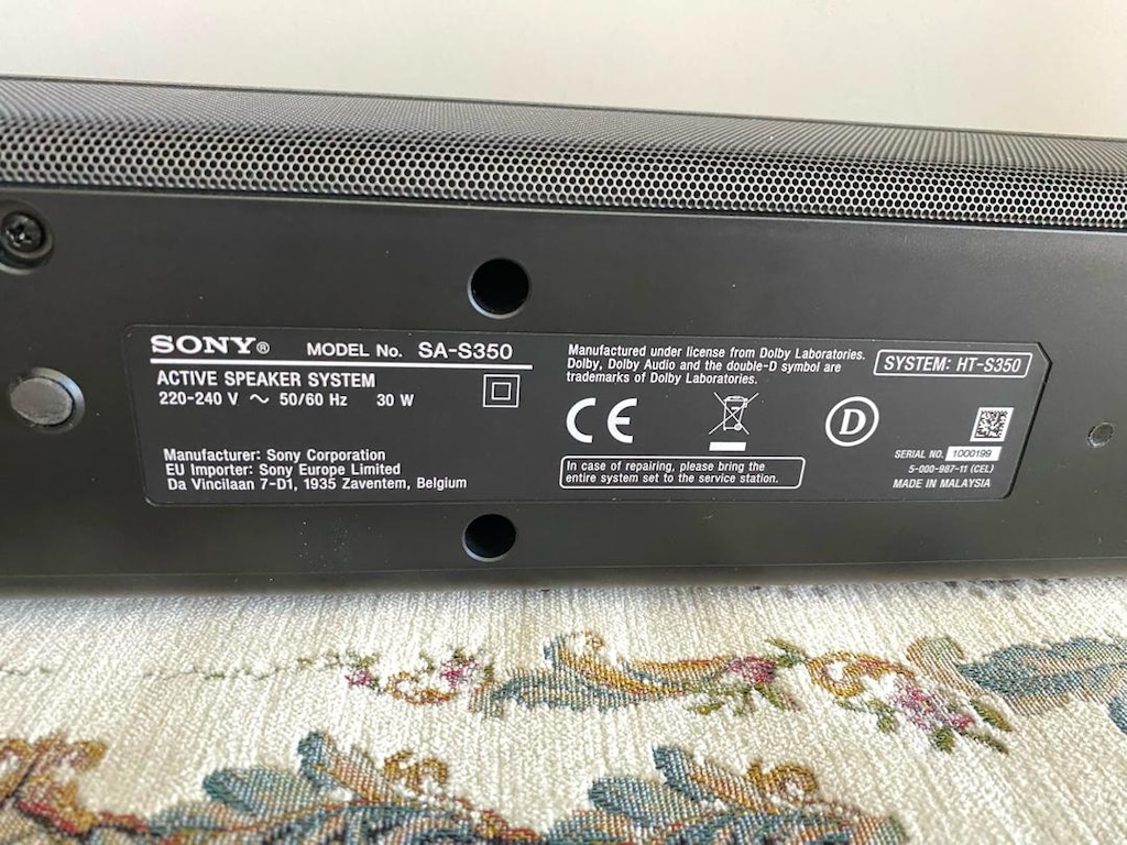 SONY SİNEMA VE SES SİSTEMİ HT-S350 soundbar ve subwoofer - 7