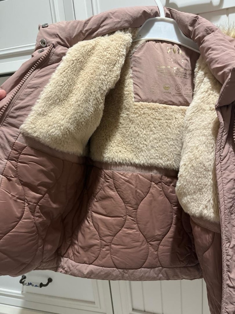 Zara pudra içi kürklü şişme mont - 4