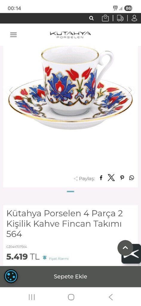 Kütahya porselen kahve fincanı - 4