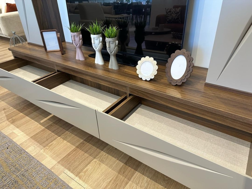 Sıfır.. Masif Mdf Ahşap 220 Armenda Tv Ünitesi - 4