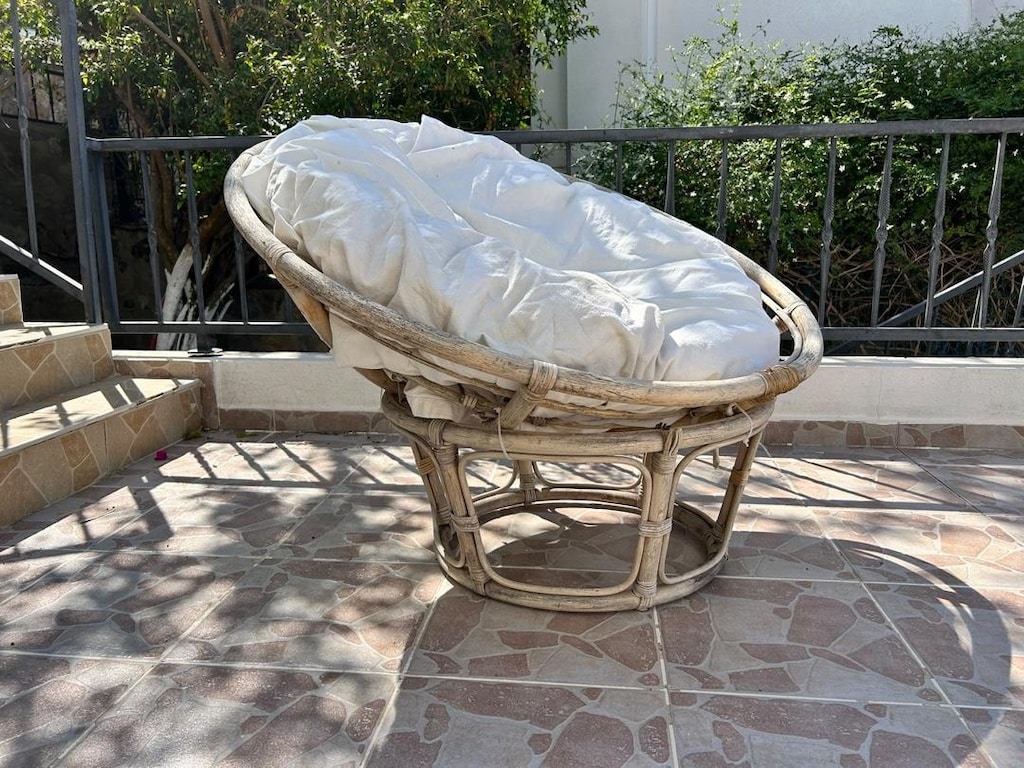 bambu rattan yuvarlak boho mudo chakra stili bahçe koltuk berjer - 10
