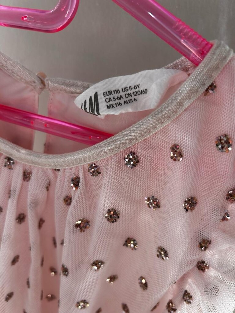 Pembe Payetli Kız Çocuk Elbisesi - 4